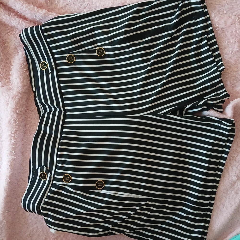 Black & White Striped Shorts
